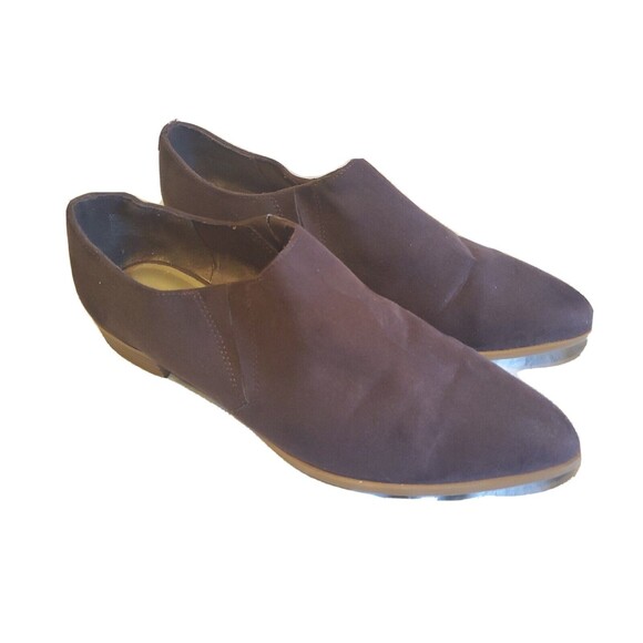 Womens Slip On Shoe Sz 11 Faux Suede Brown Block Heel Christian Sirano Payless - Picture 1 of 14